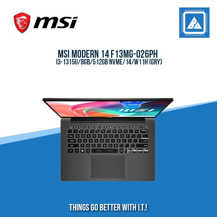 MSI MODERN 14 F13MG-026PH I3-1315U/8GB/512GB NVME | BEST FOR STUDENTS LAPTOP MSI MODERN 14 F13MG-026PH I3-1315U/8GB/512GB NVME | BEST FOR STUDENTS LAPTOP